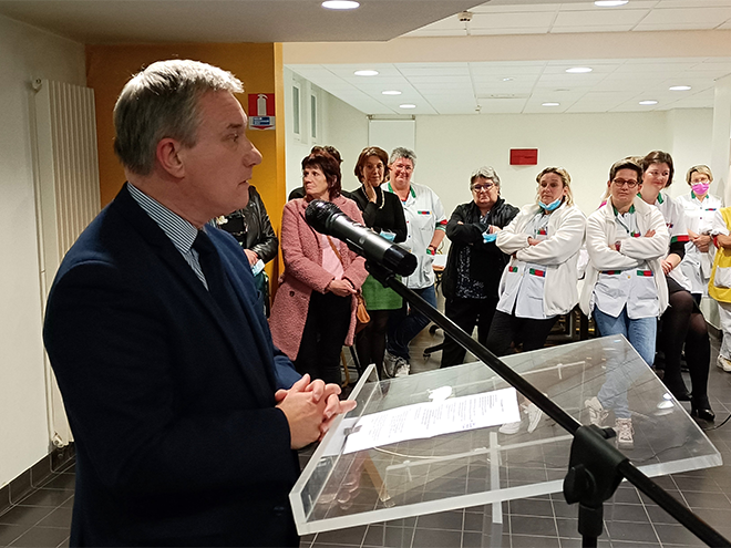 Frédéric Leveillé présente ses vœux aux personnels du Centre hospitalier