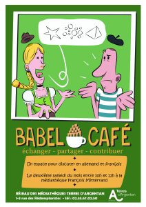 Poster Babel café Vector German modifié