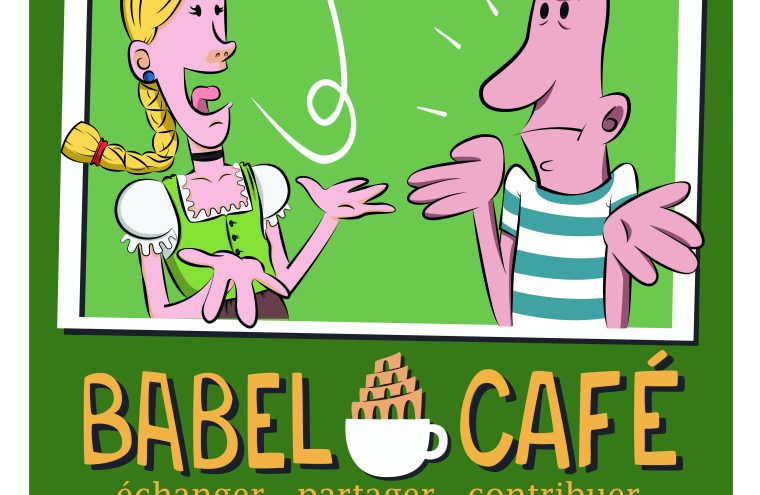 Poster Babel café Vector German modifié