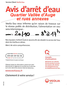 Coupure d'eau