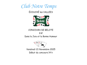 Concours belote Ecouché les Vallées Novembre 2025 6-8