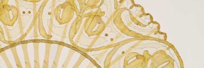 Eventail en dentelle polychrome, Felix Aubert