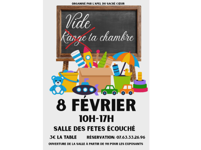 Vide grenier APEL Ecouché-Les-Vallées 8 février 2026 6-8
