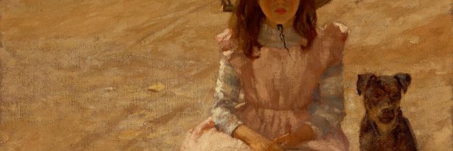 Septembre - William Brymner – Fillette et son chien – Domaine public