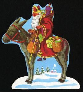 DECEMBRE Saint Nicolas sur un âne, 1960  1980 @Bibliothèque nationale de Colmar